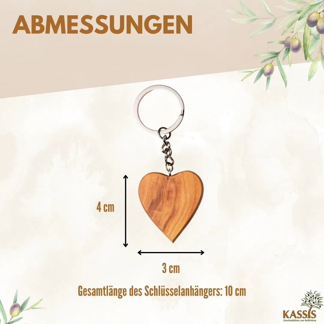 Kassis Geschenkartikel Herz Schlüsselanhänger Olivenholz