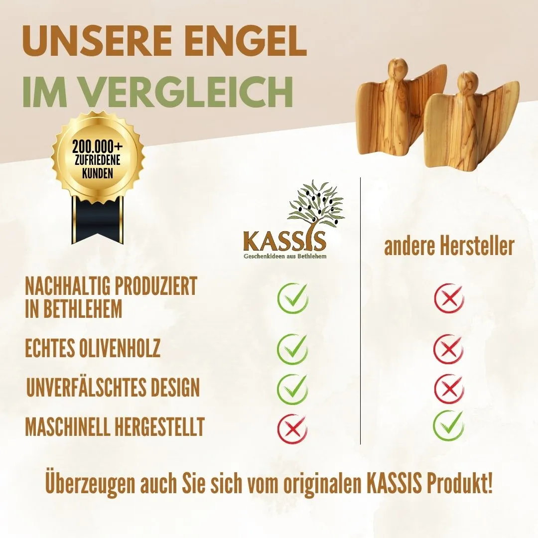Kassis Engel Figur aus Olivenholz Bethlehem