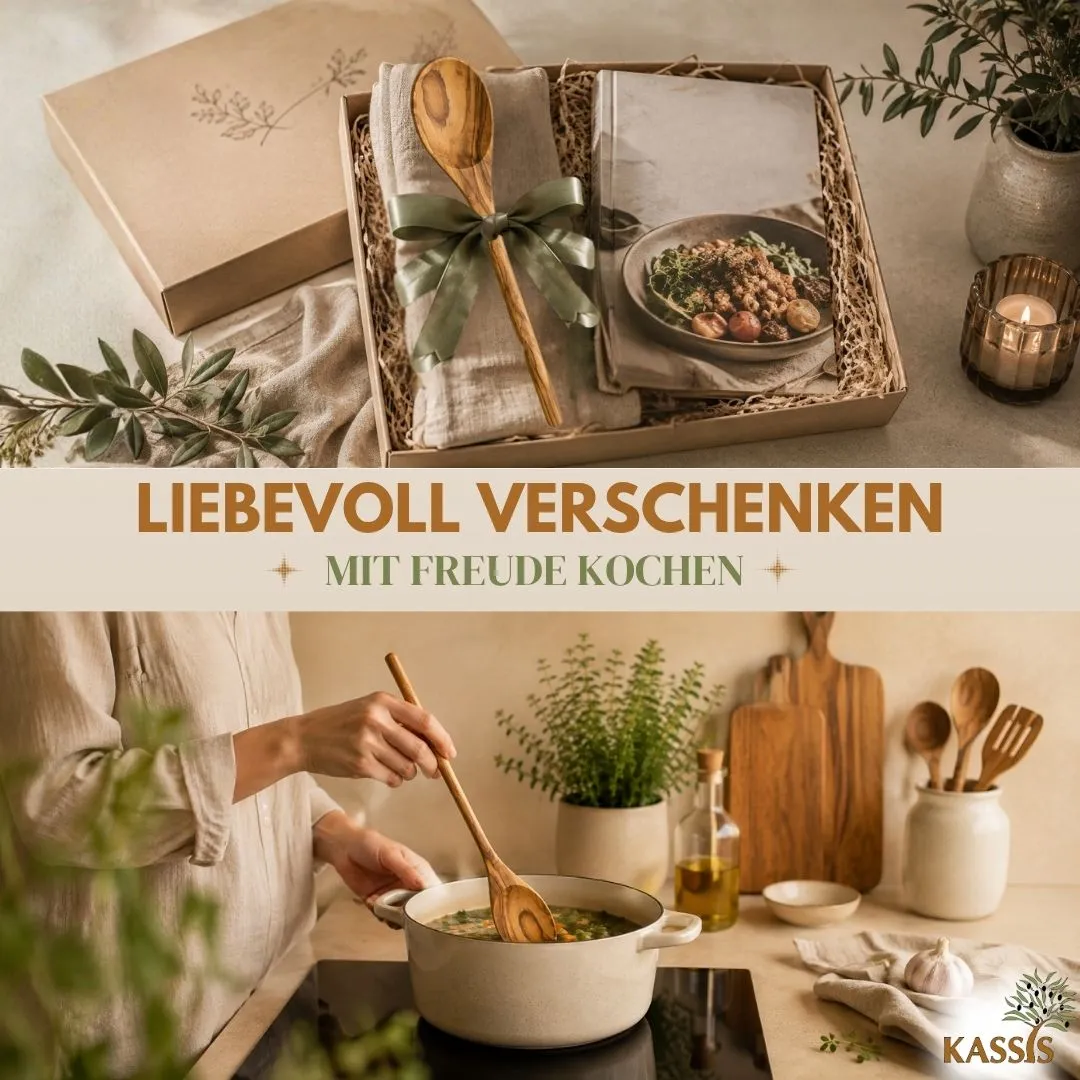 Kassis Geschenkartikel Kochlöffel 31 cm Olivenholz massiv