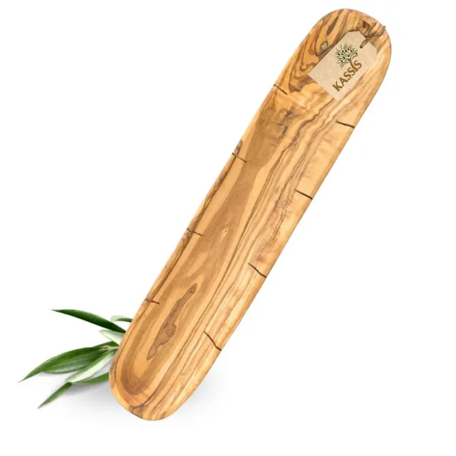 Kassis Baguettebrett Olivenholz Schneidebrett mit Einschnitten