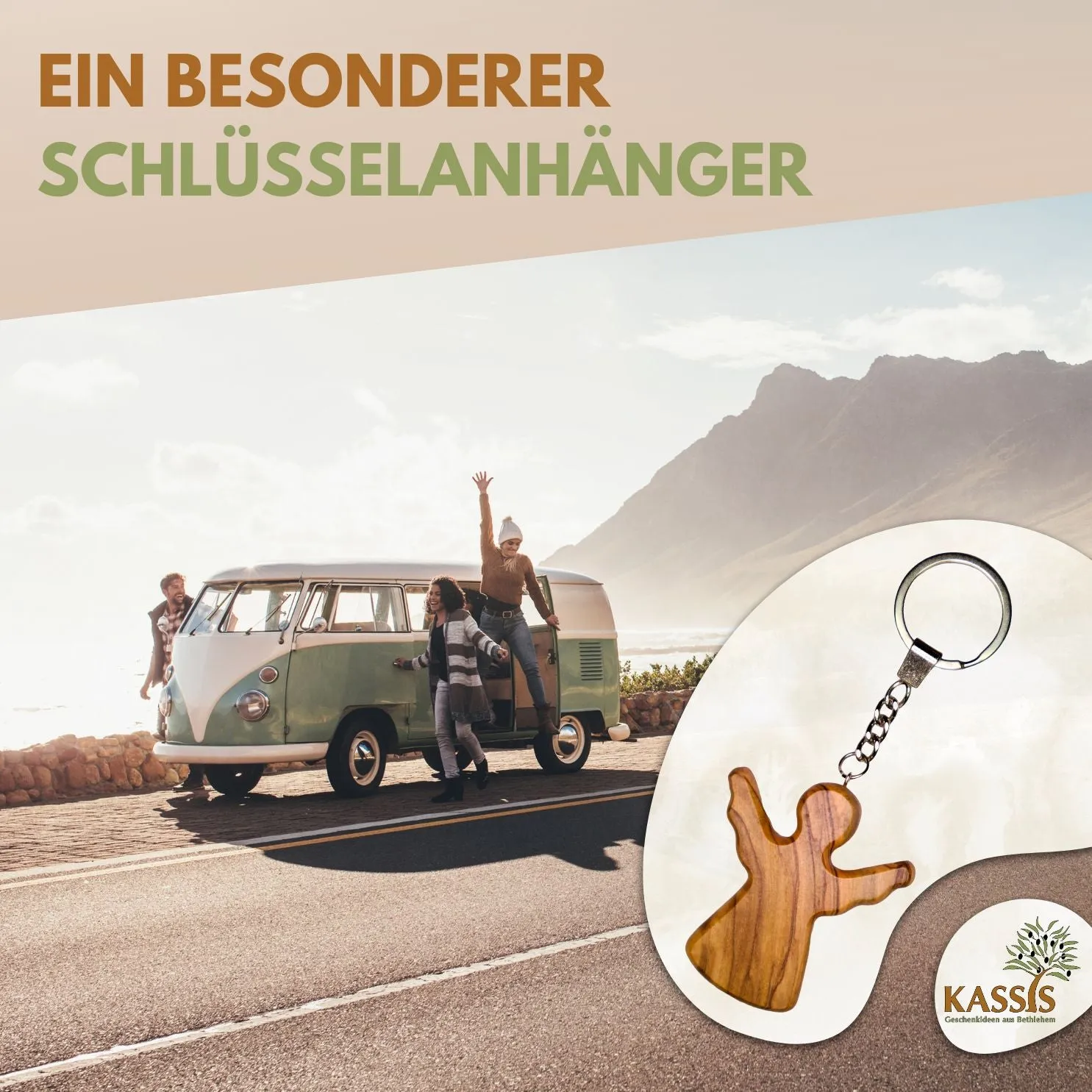 Kassis Schutzengel Handschmeichler Olivenholz 6 cm