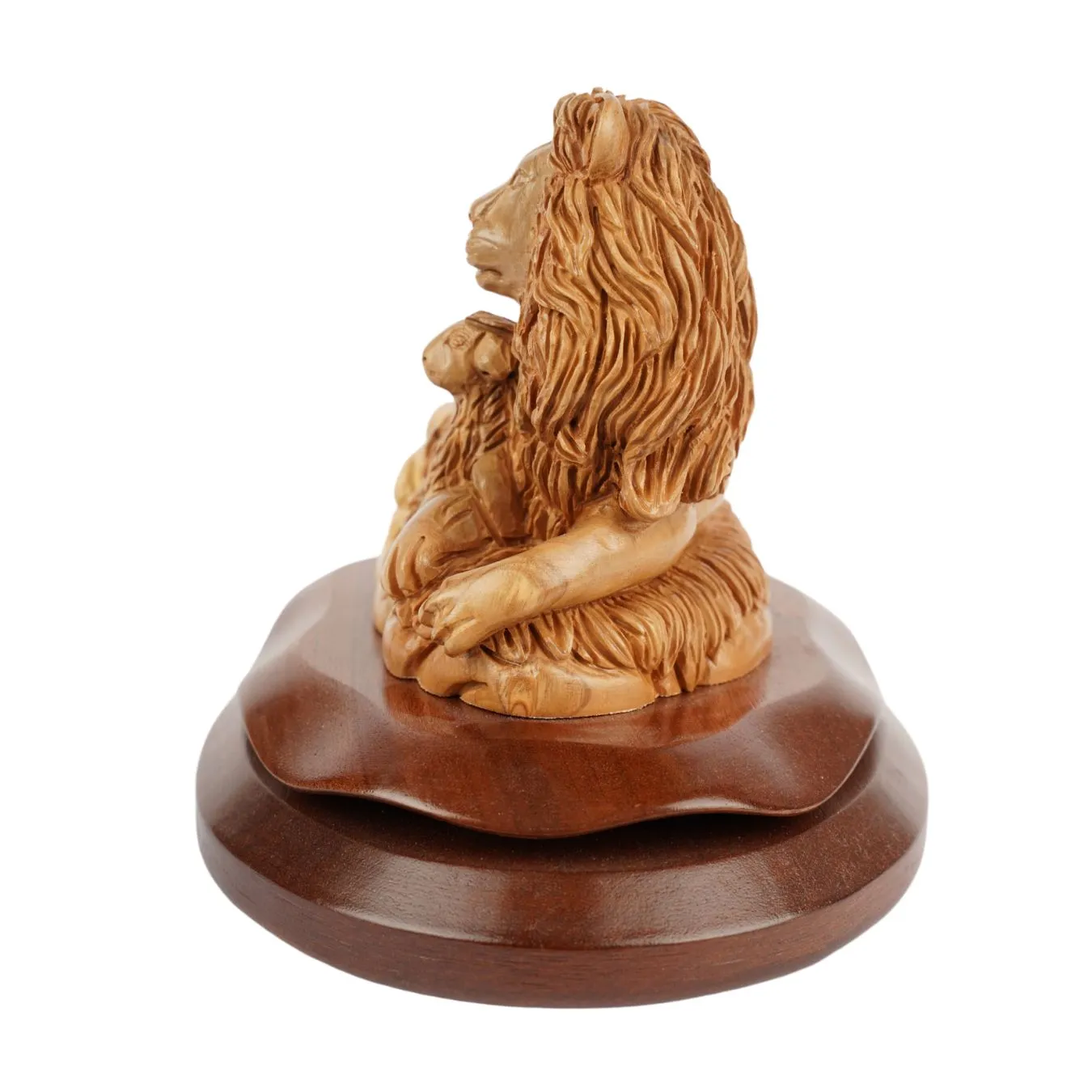 Kassis Geschenkartikel Löwe und Lamm Skulptur Olivenholz 20 cm