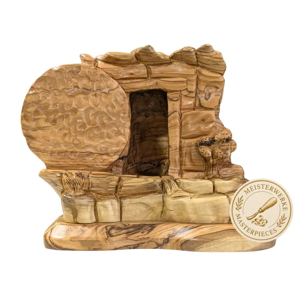 Kassis Geschenkartikel The Empty Tomb Skulptur Olivenholz Auferstehung
