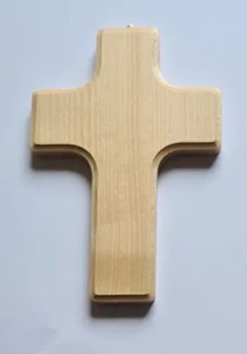 KVN Holzkreuz 16x11cm Buche mit Öse zum Aufhängen