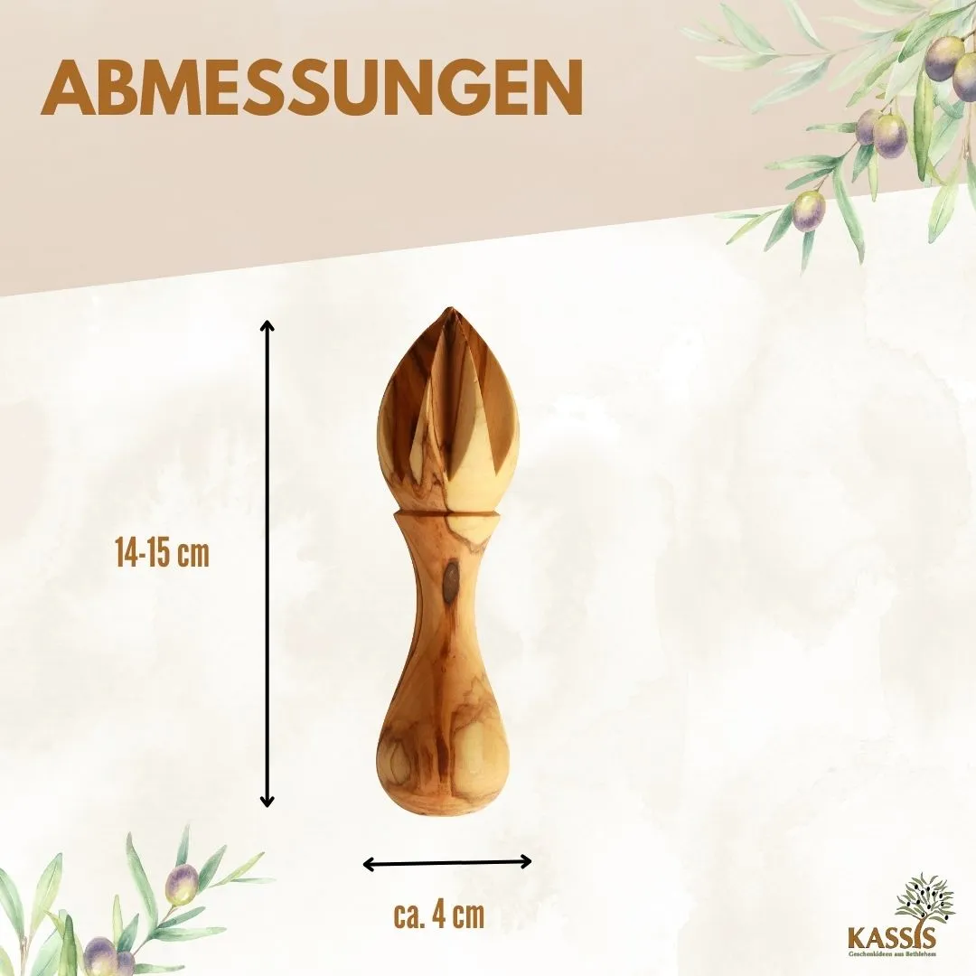 Kassis Geschenkartikel Zitronenpresse Olivenholz 14 cm 2. Wahl