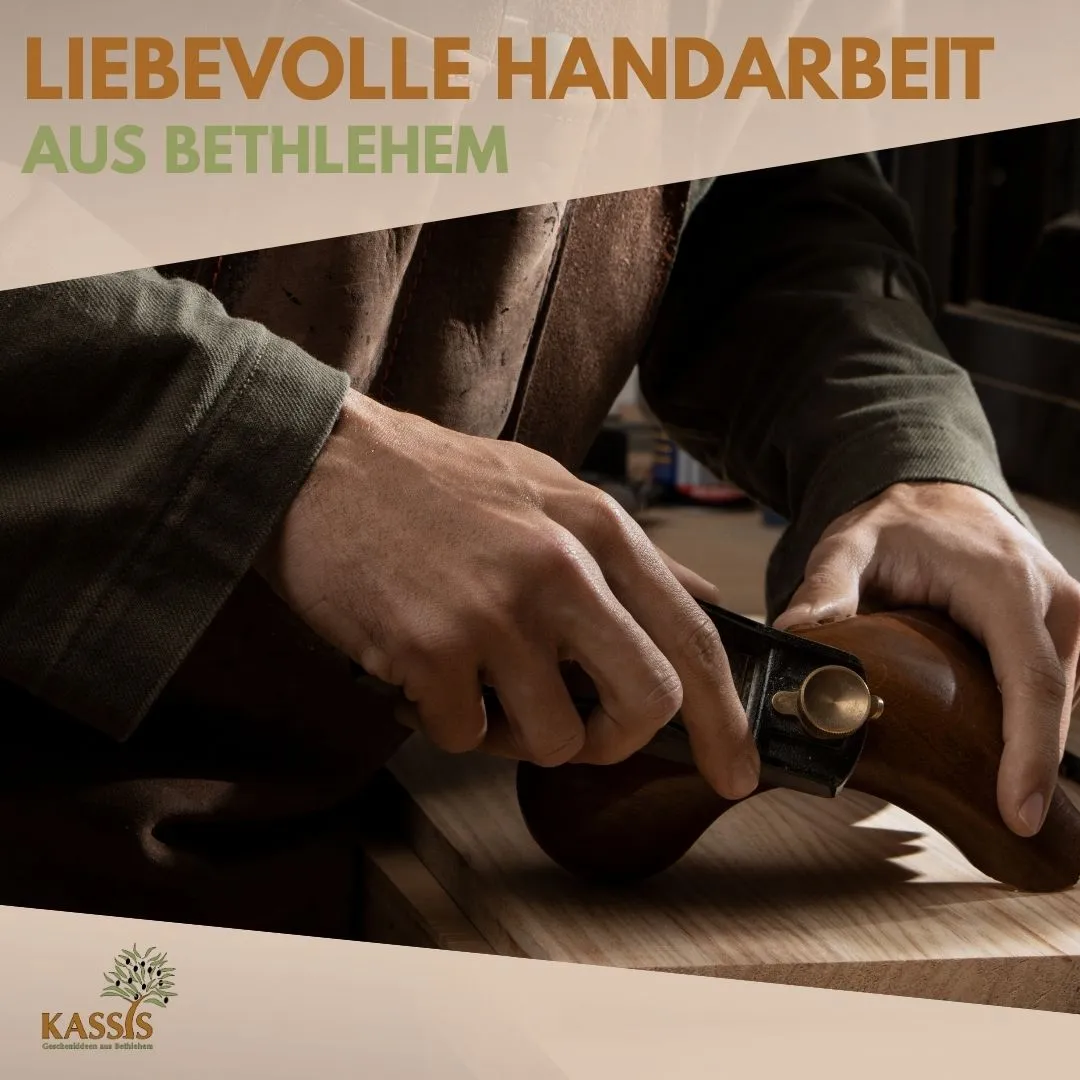Kassis Geschenkartikel Zitronenpresse Olivenholz 14 cm 2. Wahl