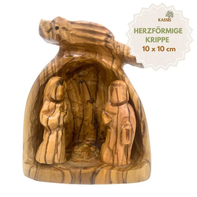 Kassis Geschenkartikel Weihnachtskrippe Olivenholz 10 cm