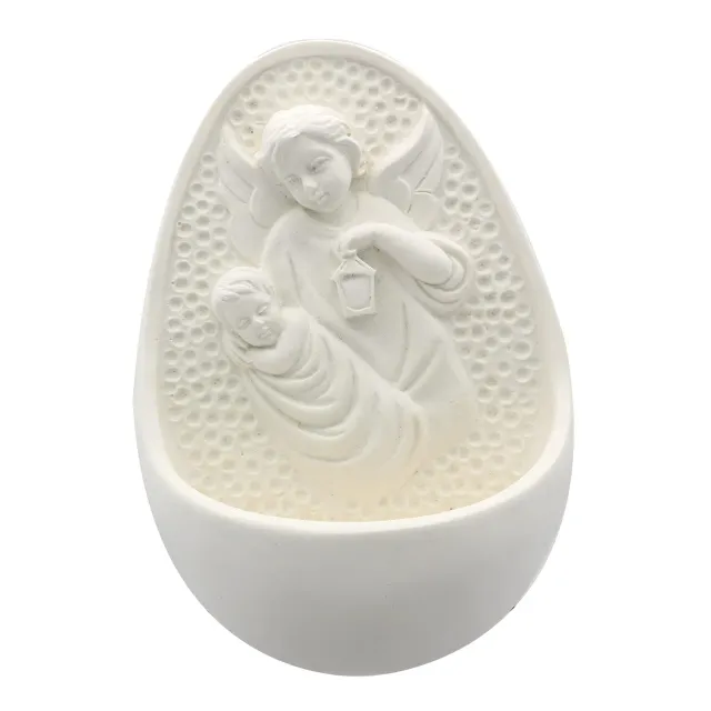 Palais du Rosaire Engel Weihwasserbecken 12 cm Alabaster