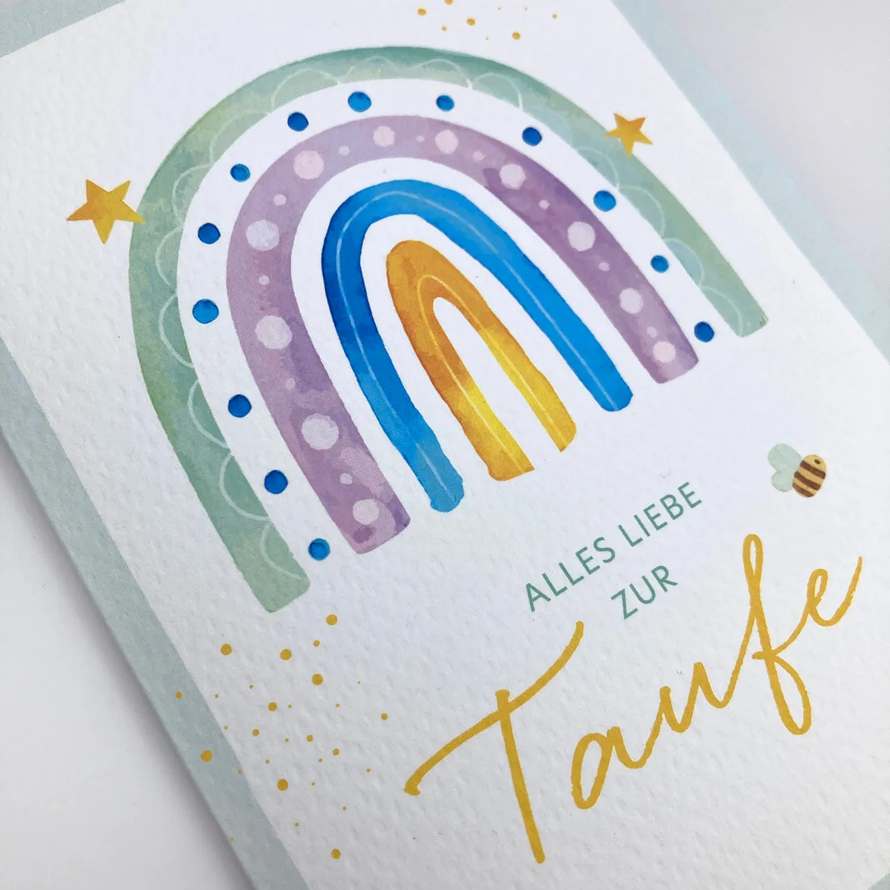 Rosenkranz-Shop Regenbogen Glückwunschkarte Taufe