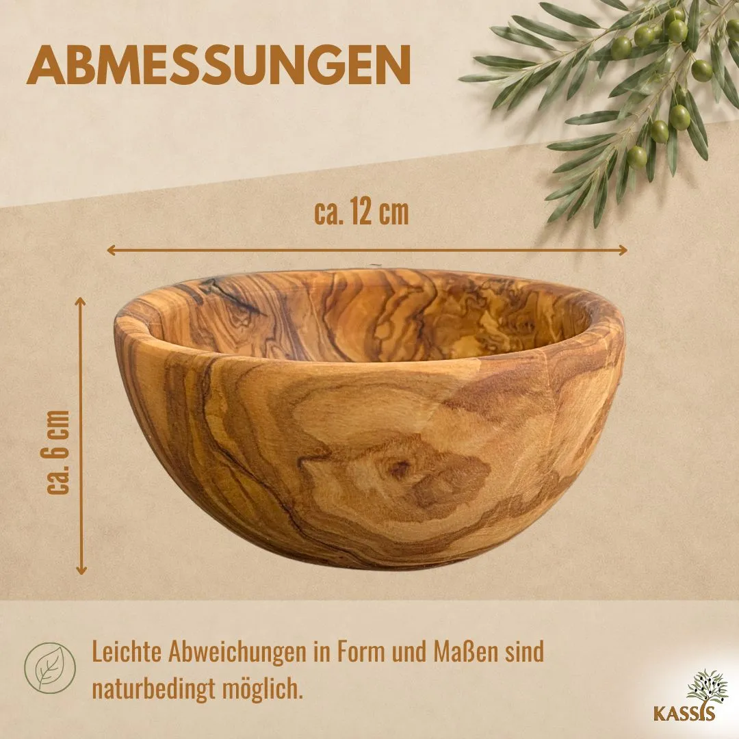 Kassis Olivenholz Schale 12 cm Servieren Deko