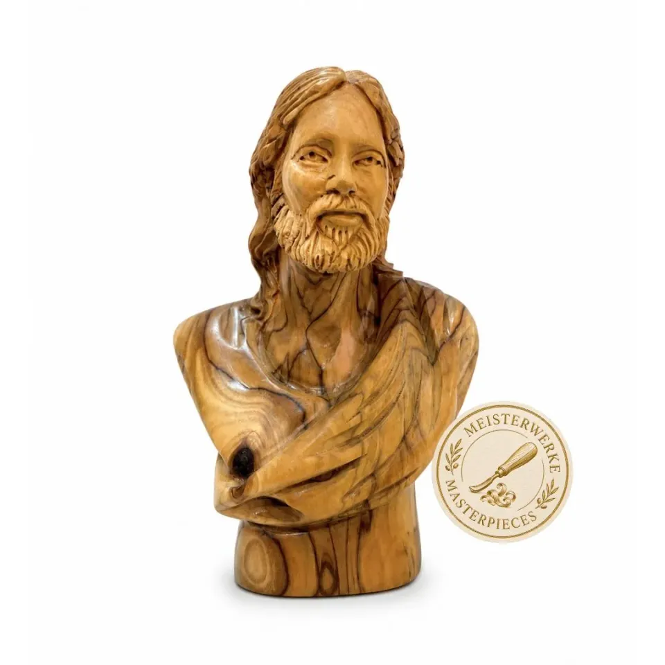 Kassis Jesus Christus Büste Statue aus Olivenholz