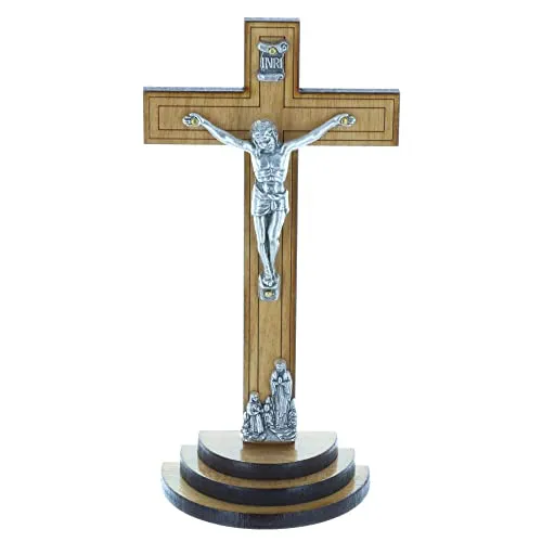 Palais du Rosaire Kruzifix Holz Silber Christus 13,5 cm