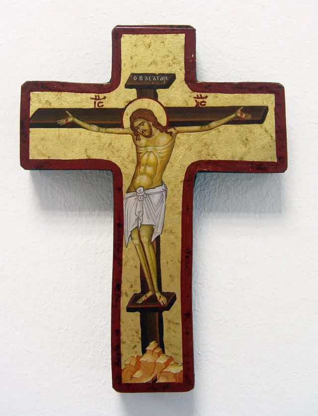 KVN Ikonenkreuz Holzbild 21x14 cm