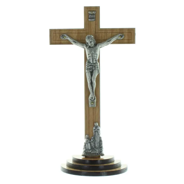 Palais du Rosaire Standkruzifix Holz versilbert 18 cm