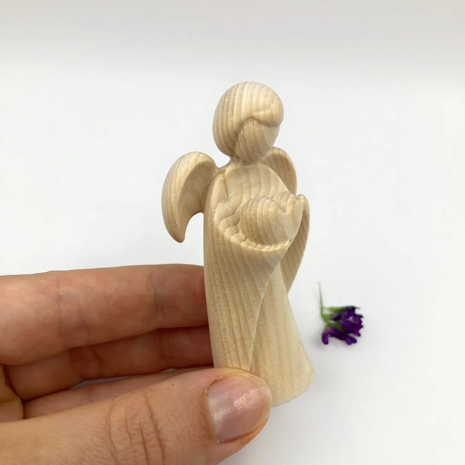 Scheichelbauer Schutzengel Herz Holzengel Zirbenholz 7,5 cm