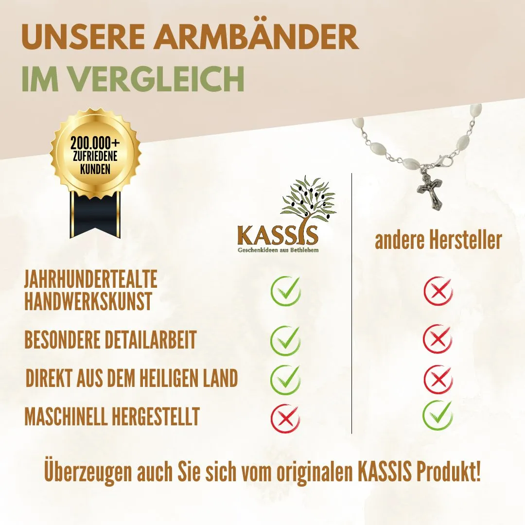 Kassis Geschenkartikel Armband Perlmutt Kreuz Unisex