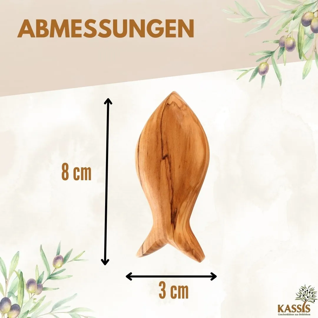 Kassis Geschenkartikel Fisch Handschmeichler Olivenholz 8cm