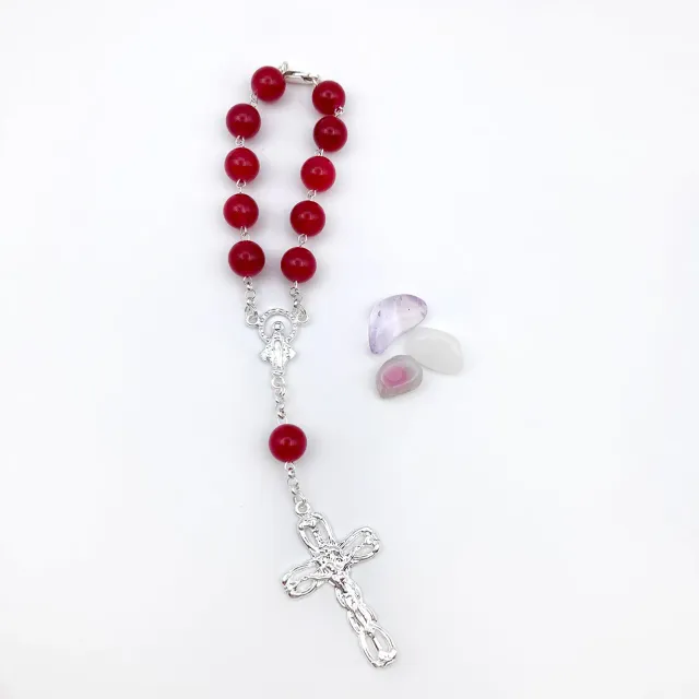 Scheichelbauer Rosenkranz roter Amethyst kurz himbeer 14 cm