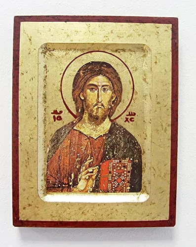 KVN Griechische Ikone Christus der Erlöser 19 x 15 cm