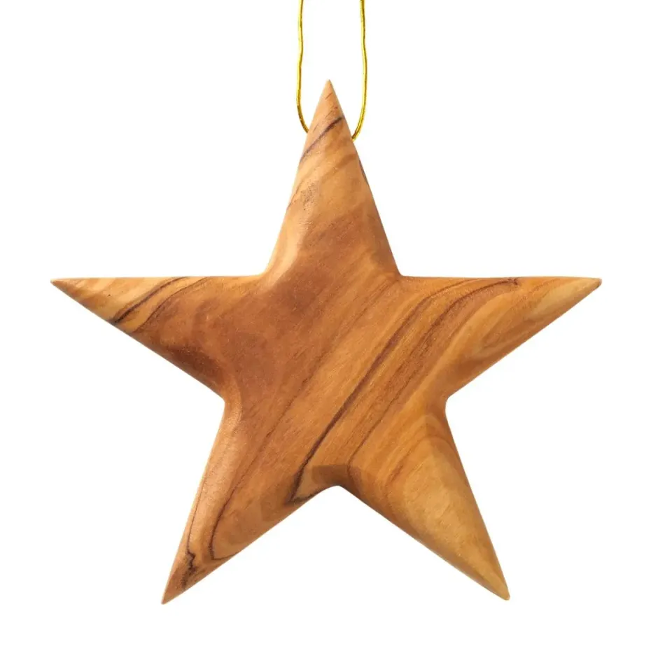 Kassis Stern Anhänger Olivenholz 8 cm Weihnachtsdeko
