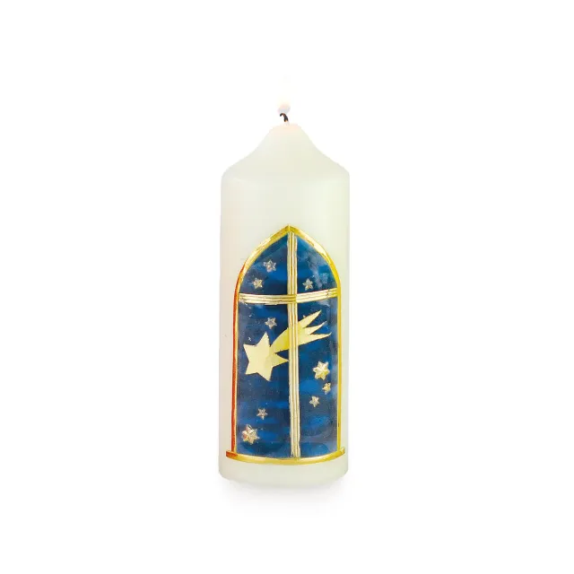 CERION W 89 Weihnachtskerze 160x60 mm handverziert rußarm