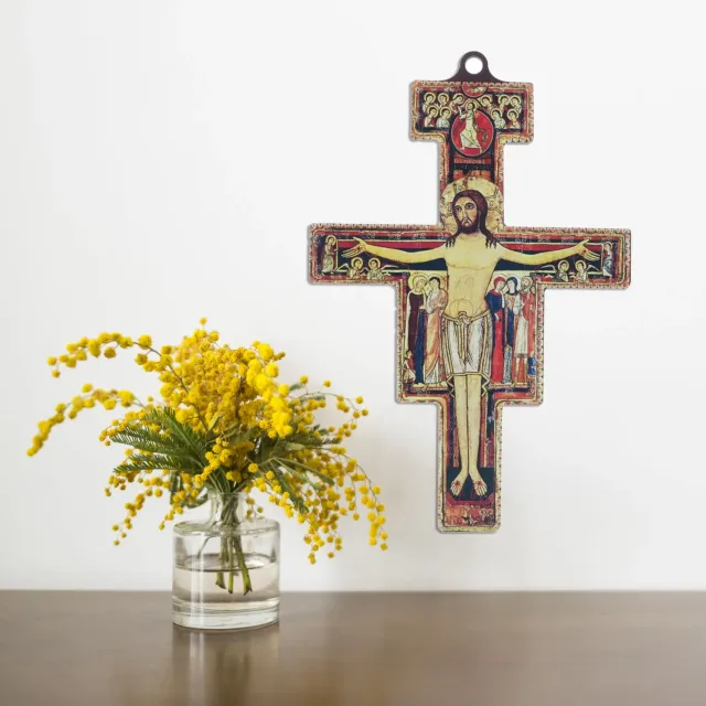 Palais du Rosaire Saint Damien Kruzifix Holz 14 cm