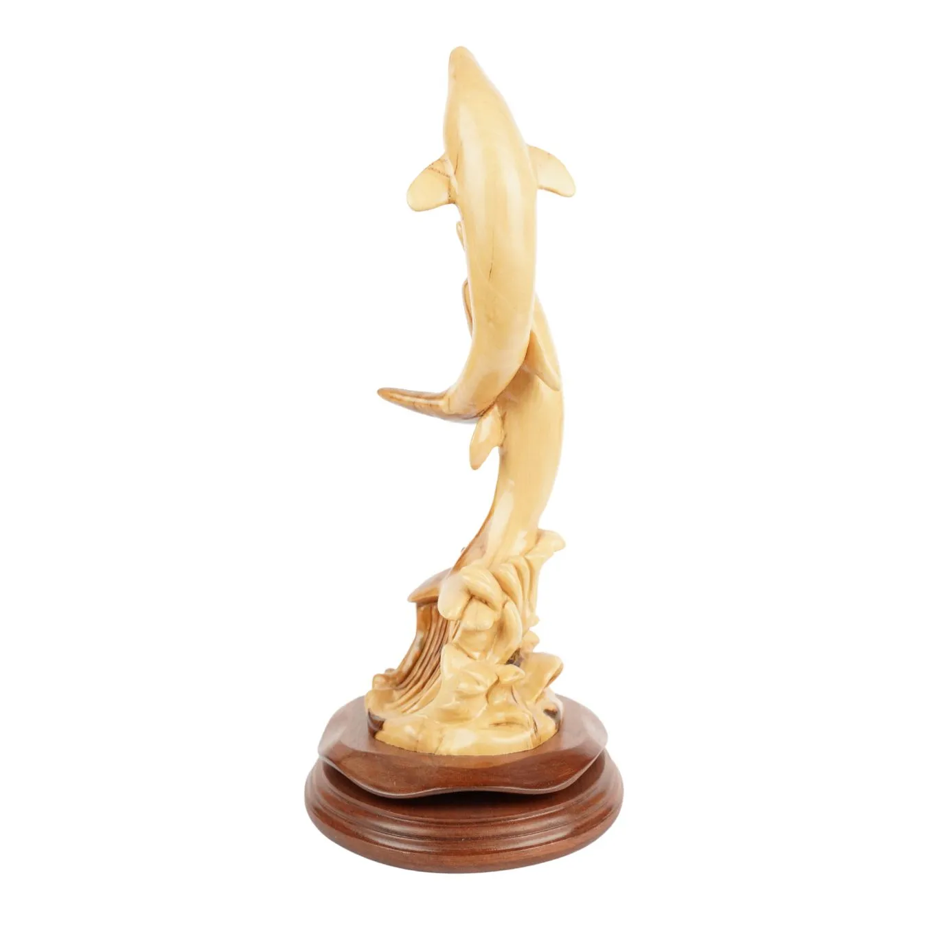 Kassis Zwei Delfine Skulptur Olivenholz 32 cm Bethlehem