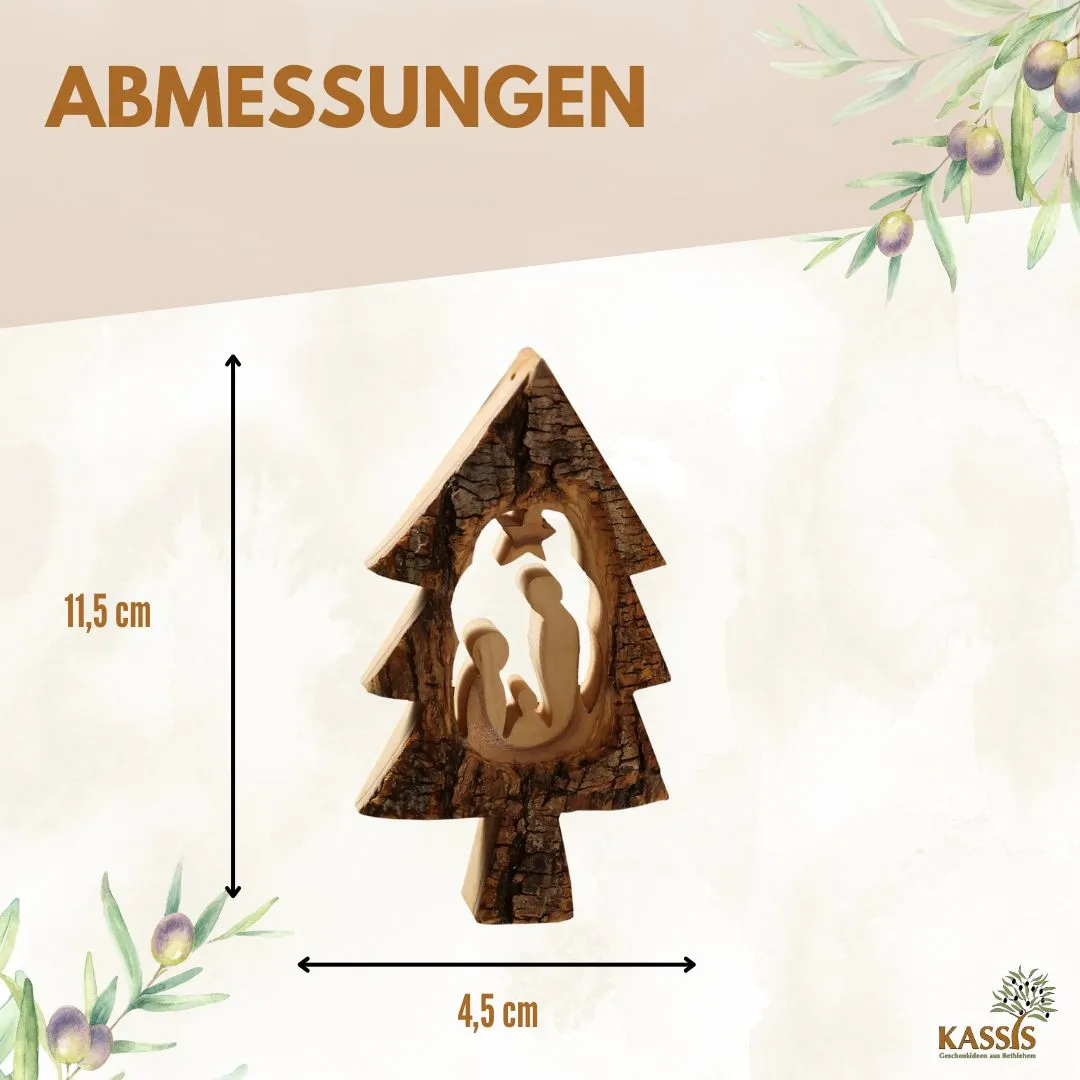 Kassis Krippen-Anhänger Olivenholz Tannenbaum Baumschmuck