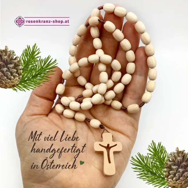 Rosenkranz-Shop Zirbenholz Rosenkranz Handarbeit