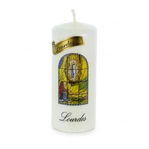 Palais du Rosaire Lourdes Kerze 10 cm Pflanzenwachs