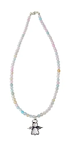 KVN Kette Achat pastell 17 cm mit Silber-Engel