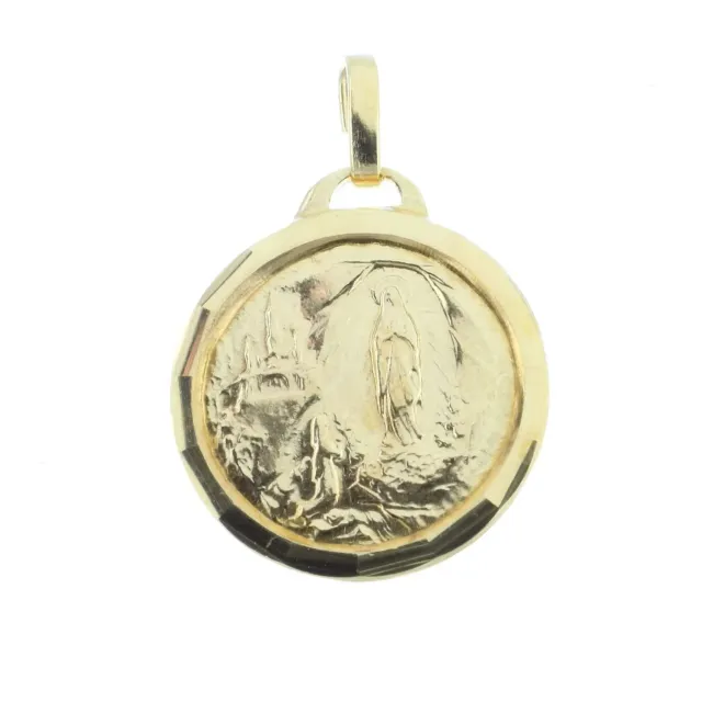 Palais du Rosaire Medaille Erscheinung vergoldet Lourdeswasser Alu