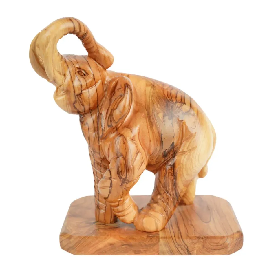 Kassis Elefant Holzskulptur 20 cm Olivenholz Bethlehem