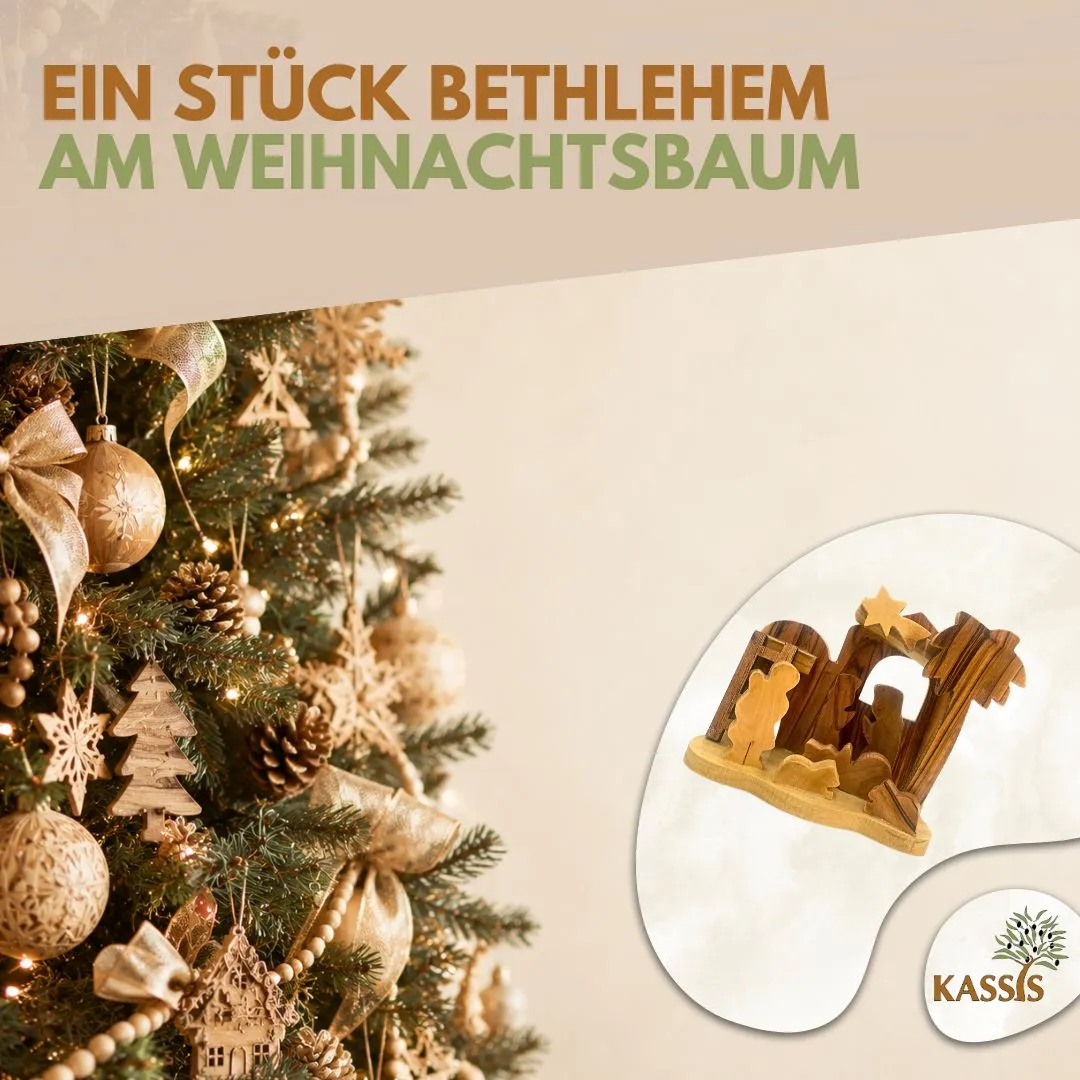 Kassis Krippe Olivenholz Weihnachtsdeko