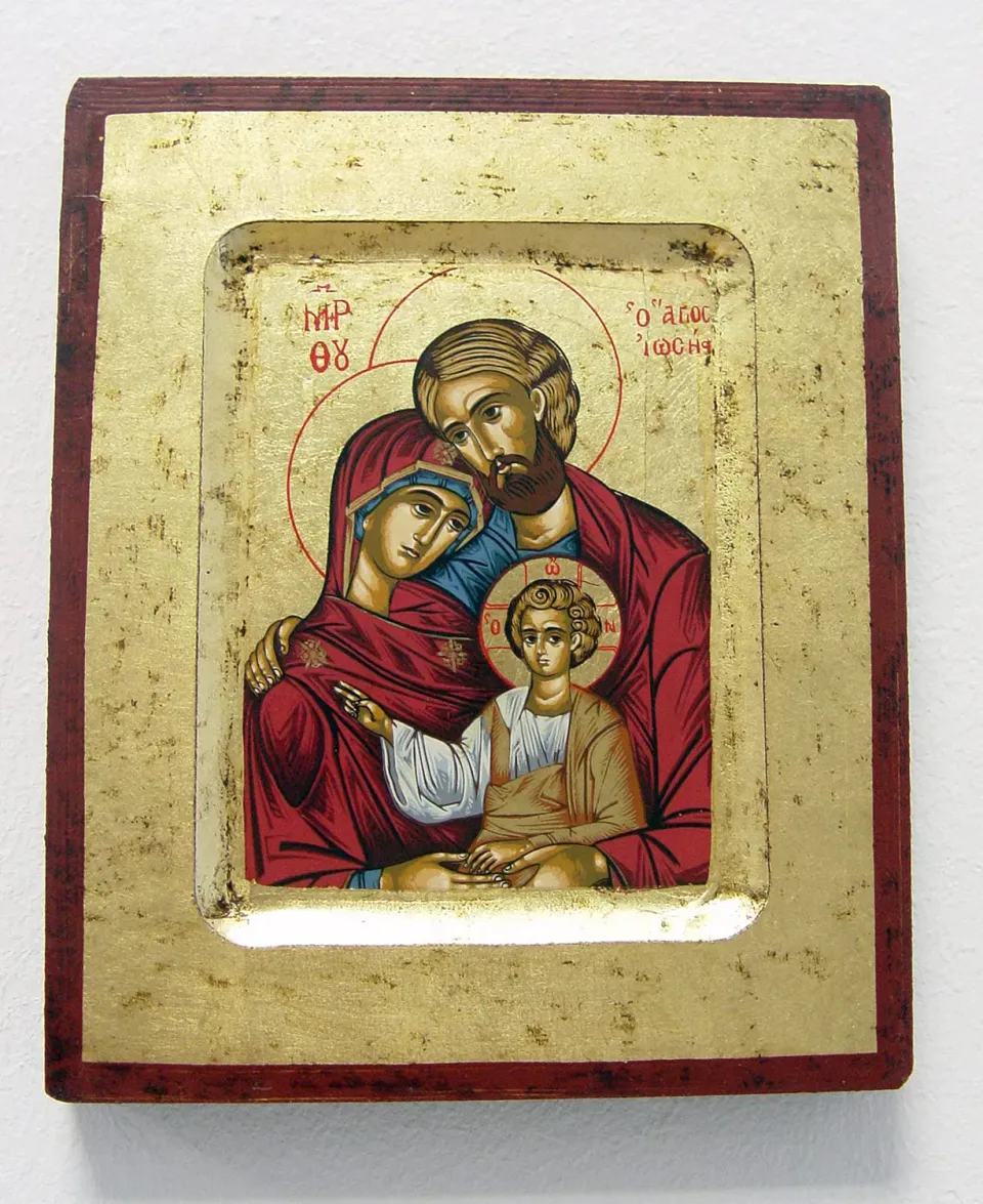 KVN Siebdruck-Ikone Heilige Familie 16 x 13 cm