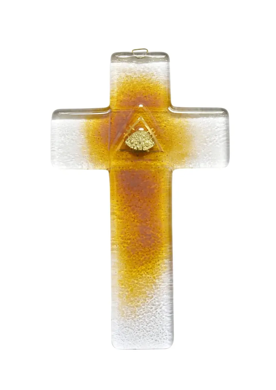 KVN Glas-Kreuz Auge Gottes 20x12cm bernstein