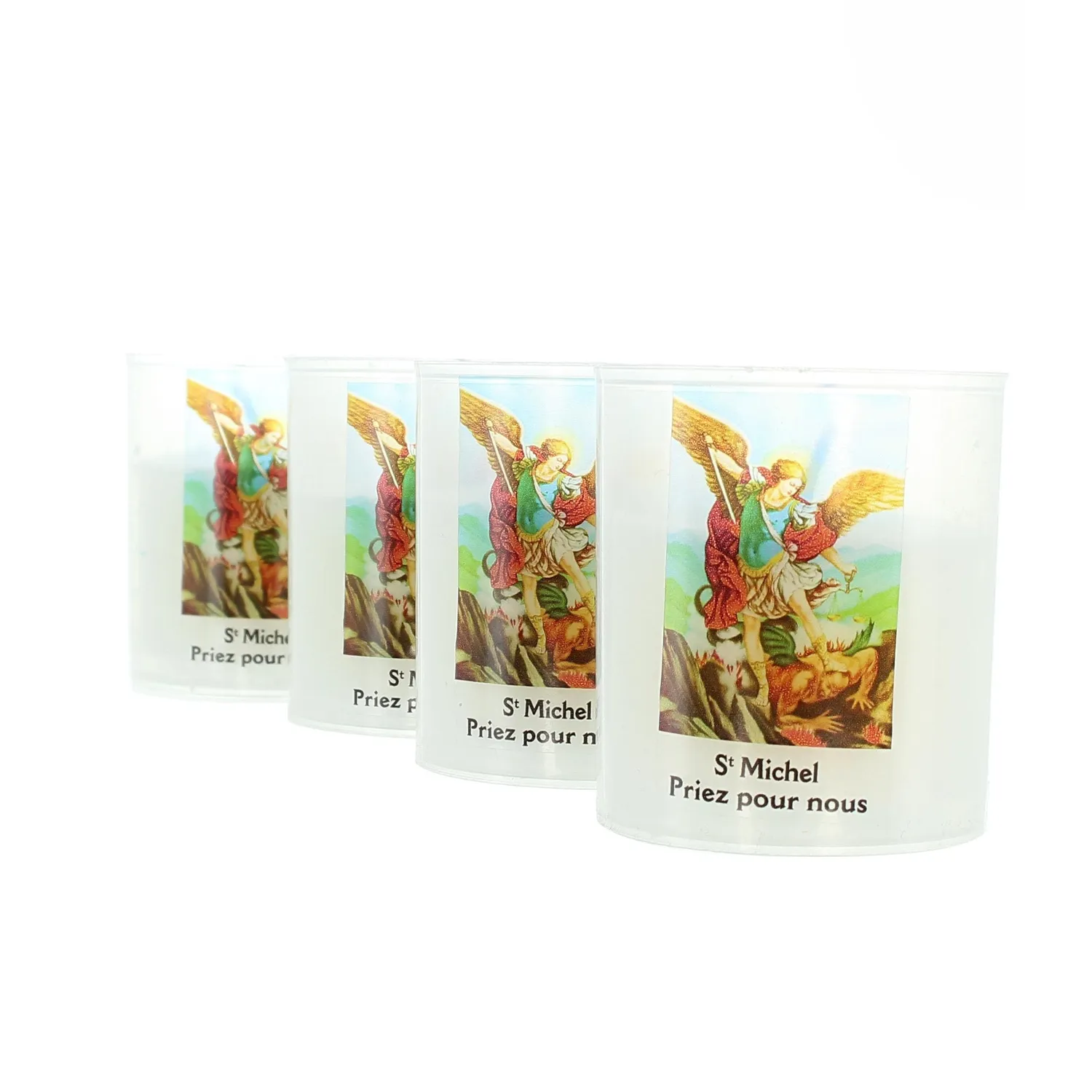 Palais du Rosaire St. Michael Kerzen 4er-Set 20 Stunden 6 cm Wachs