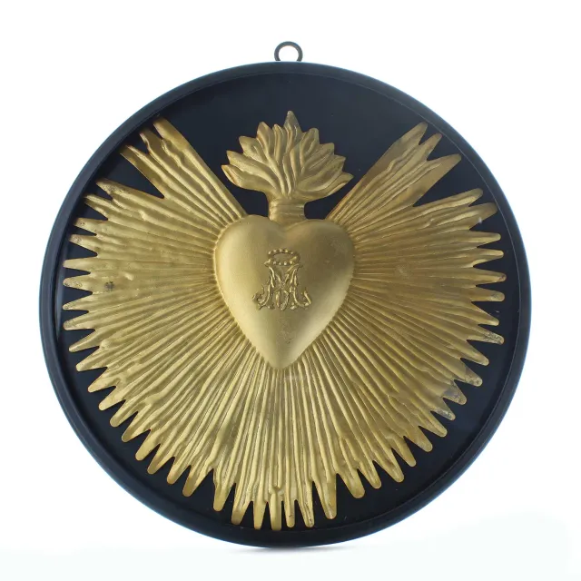 Palais du Rosaire Ex Voto rund goldfarben 28 cm