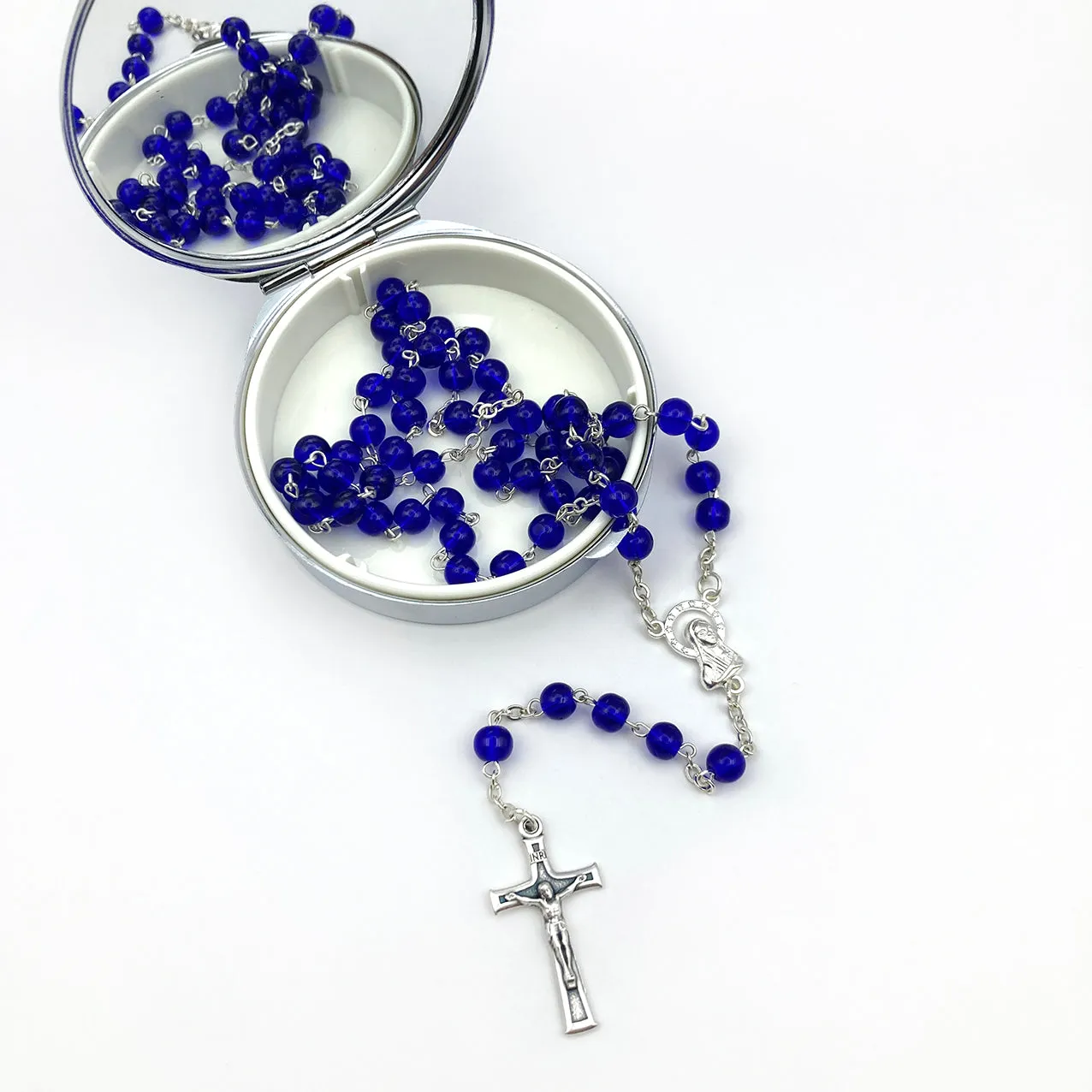 Scheichelbauer Rosenkranz royalblau Glas 45 cm