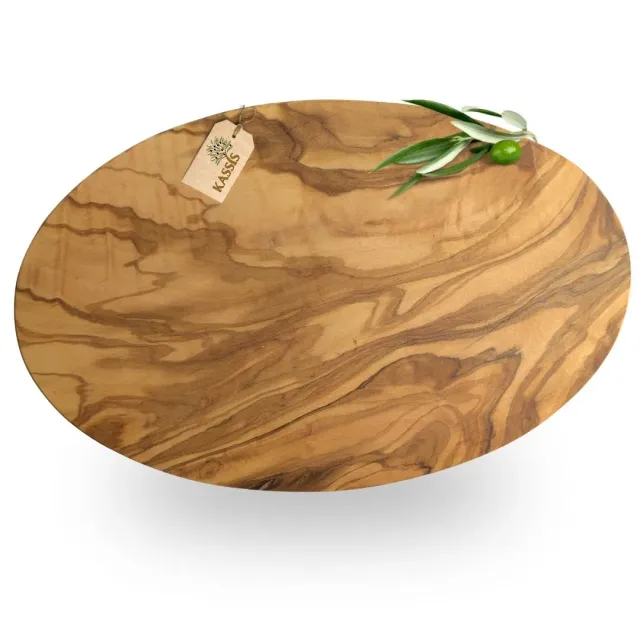 Kassis Geschenkartikel Servierbrett Olivenholz oval 27x17 cm
