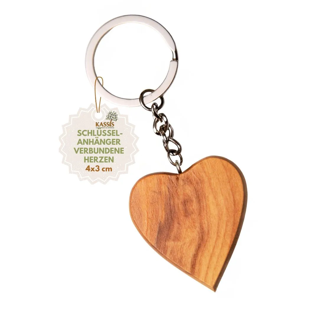 Kassis Geschenkartikel Herz Schlüsselanhänger Olivenholz