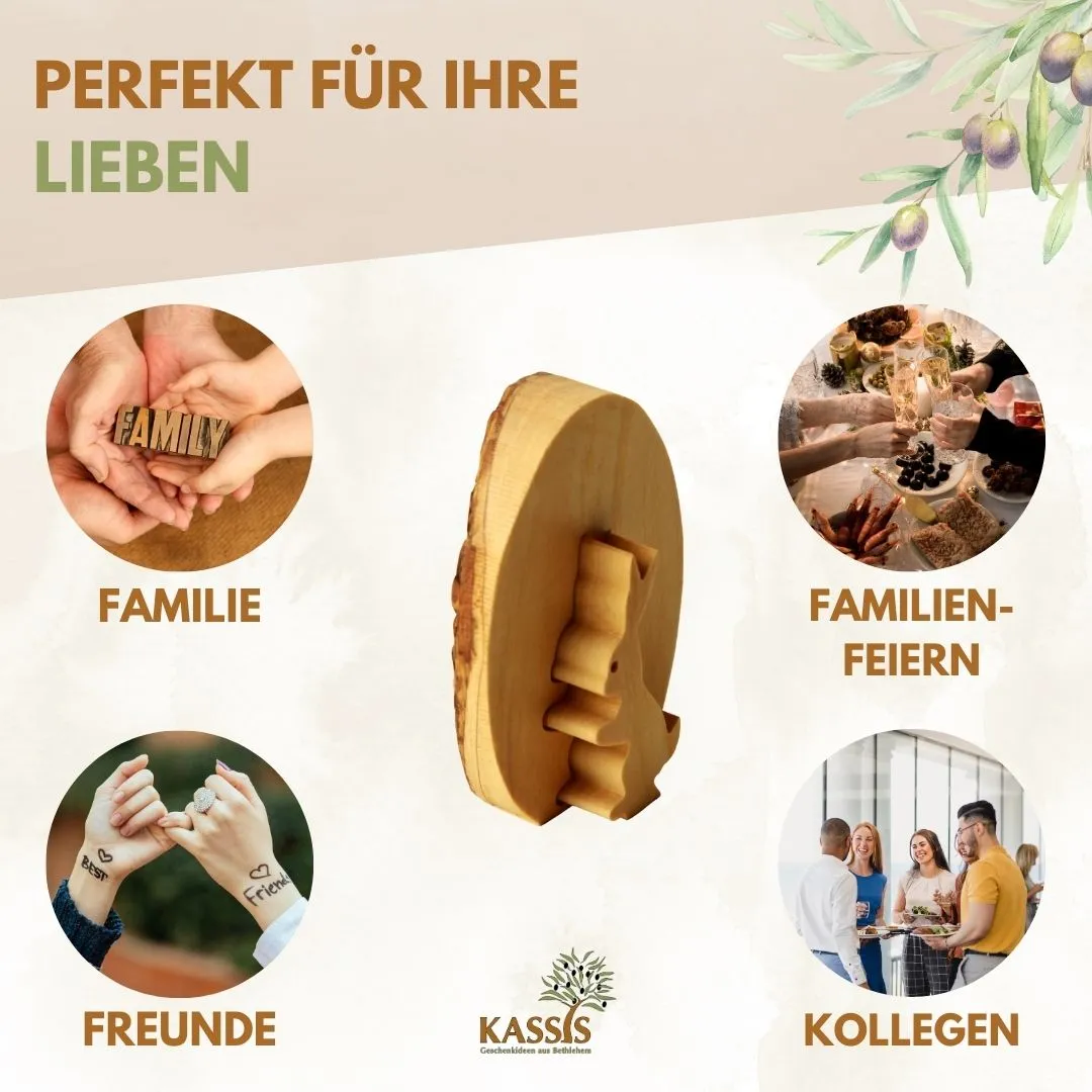 Kassis Osterhase im Ei Osterdeko Olivenholz mit Rinde