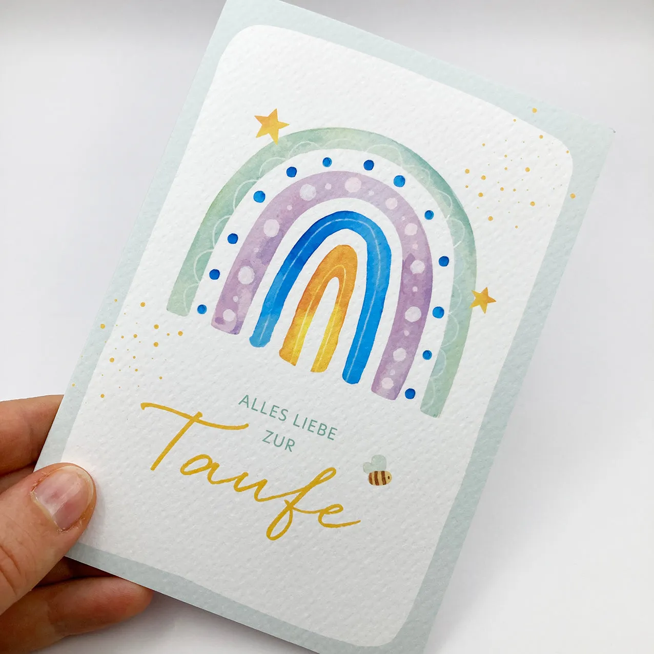 Rosenkranz-Shop Regenbogen Glückwunschkarte Taufe