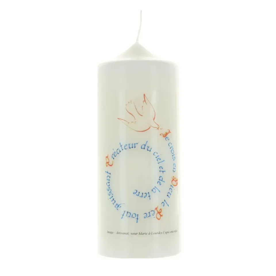 Palais du Rosaire Kerze weiß 15x6 cm religiöse Zitate