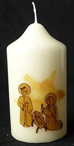 KVN MaMeMi Weihnachtskerze Heilige Familie 120x60 mm