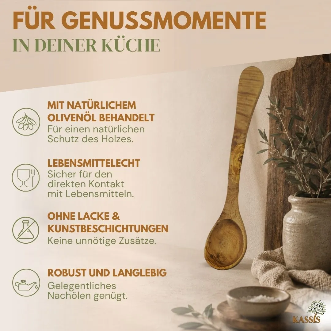 Kassis Geschenkartikel Schöpfkelle Suppenkelle Olivenholz