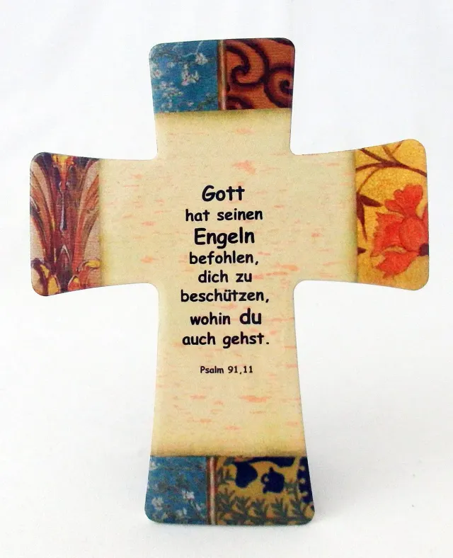 KVN Keramik-Kreuz mit Text Gott hat 15x12 cm