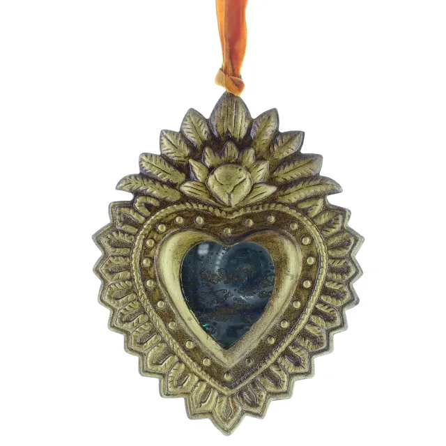 Palais du Rosaire Ex-voto Herz Anhänger Spiegel 16 cm