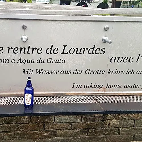 Palais du Rosaire Lourdes Wasserflasche 1 Liter blau Kunststoff